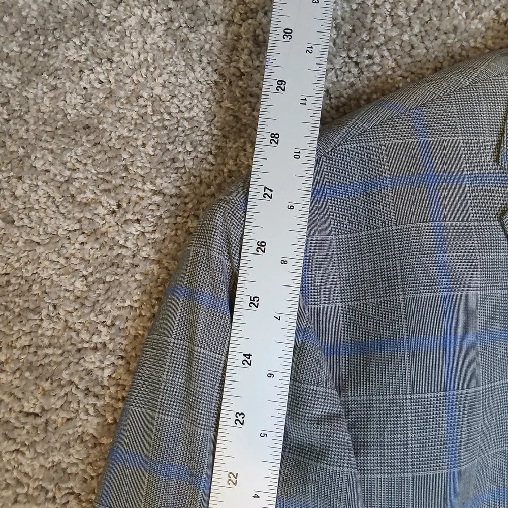 Tayion by Montee Holland Mens Grey Blue Glen Plaid Floral Lining Coat Blazer 44L